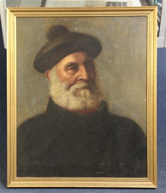 Attributed to William Wood Portrait of a fisherman 22 x 18in.